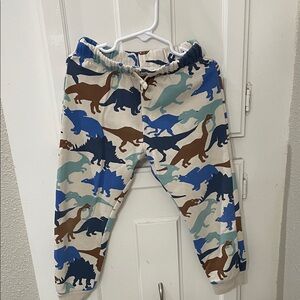 H&M Kids Dinosaur Print Joggers - Blue, Brown, Cream